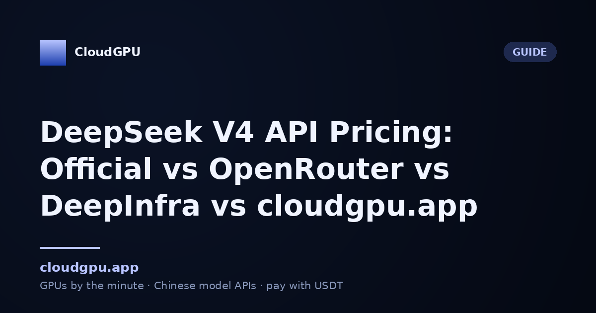 DeepSeek V4 API Pricing: Official vs OpenRouter vs DeepInfra vs cloudgpu.app
